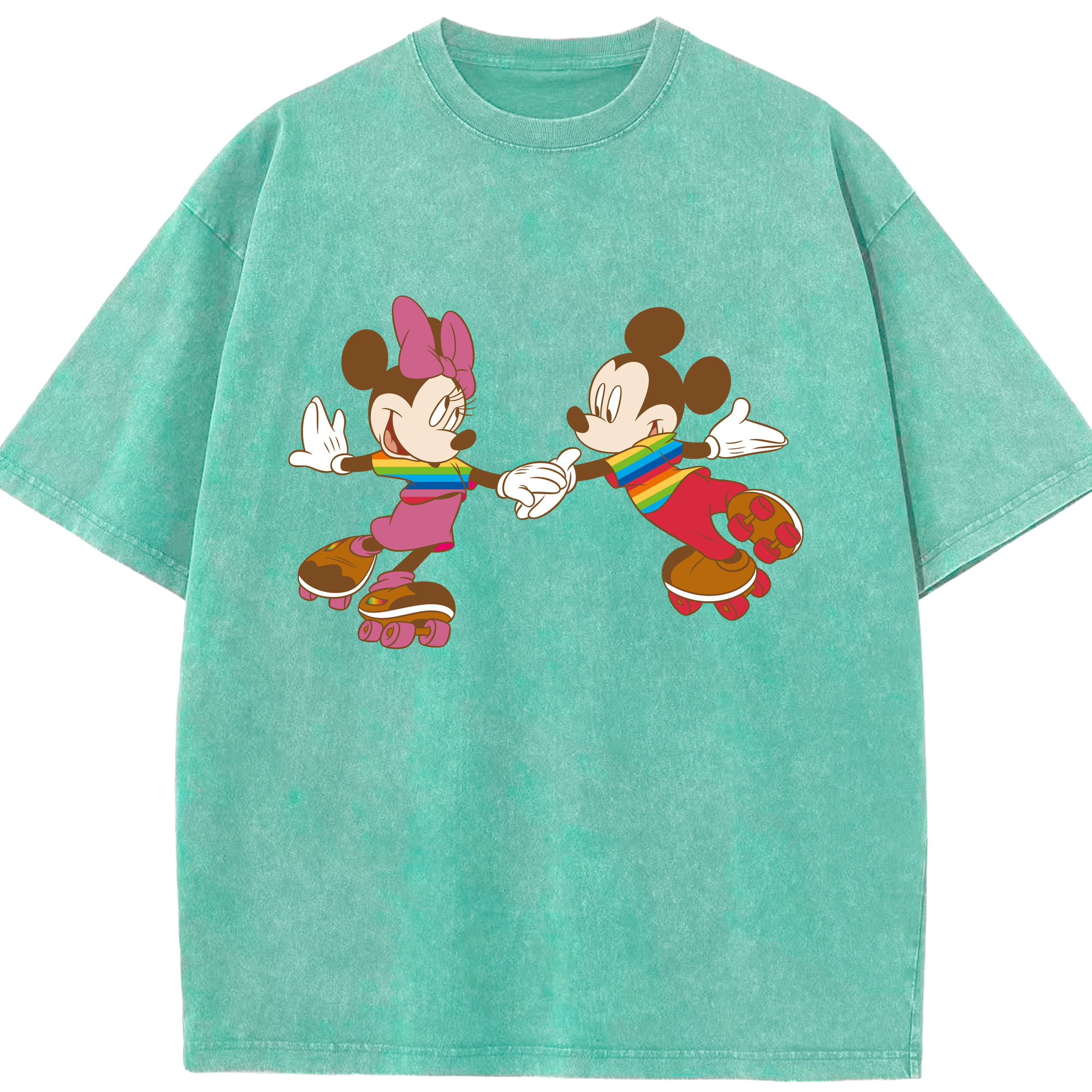 （画像用） ミッキーマウス Mickey Mouse 綿100% ヴィンテージ風 半袖Tシャツ（フロントプリント）